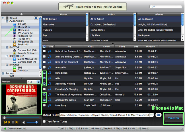 Transfer iPhone songs