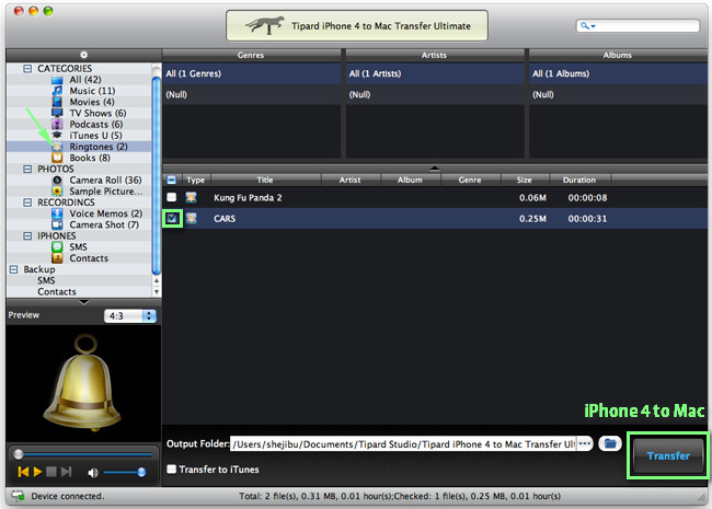 Transfer iPhone Ringtones