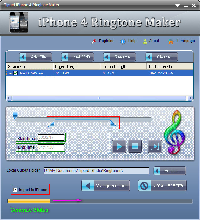 Generate ringtone