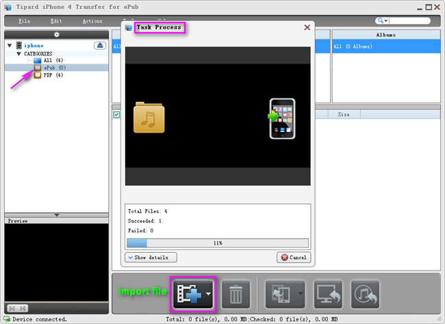 Add ePub to iPhone 4