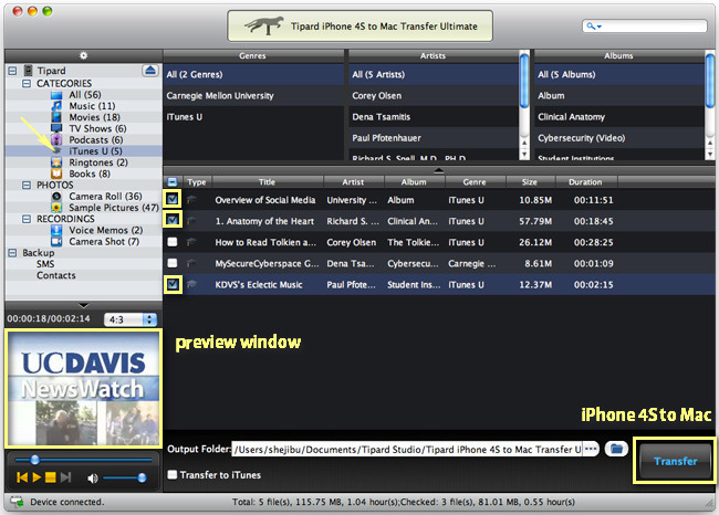 Transfer iPhone iTunes U