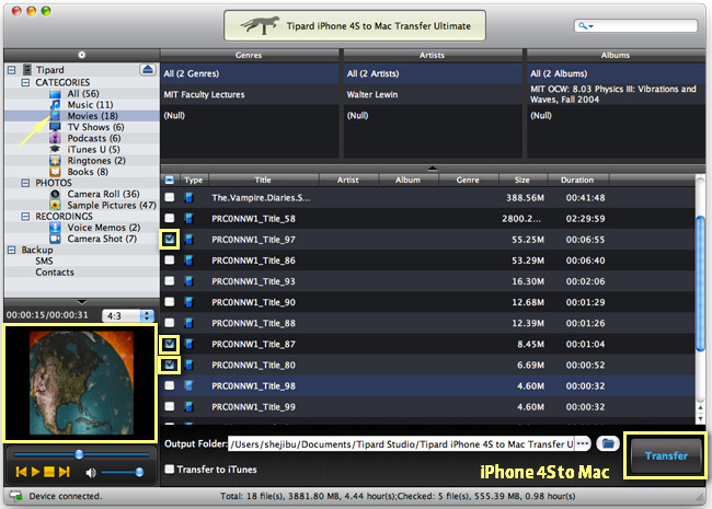 Transfer iPhone movies