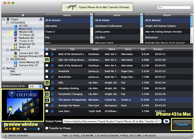 Transfer iPhone songs