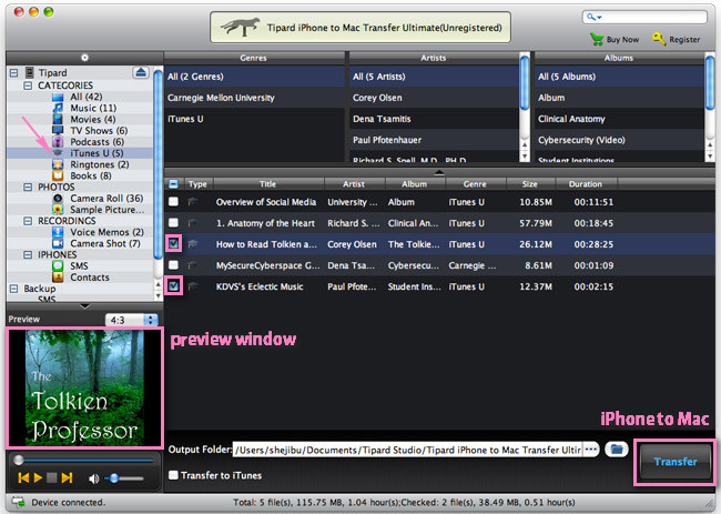 Transfer iPhone iTunes U