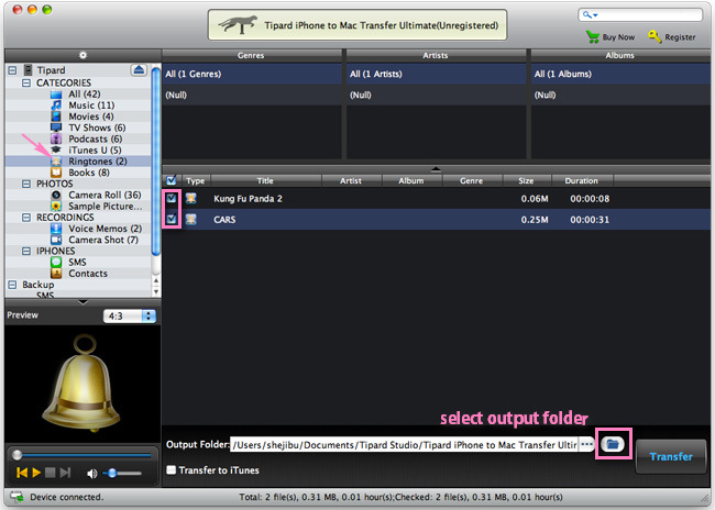 Transfer iPhone Ringtones