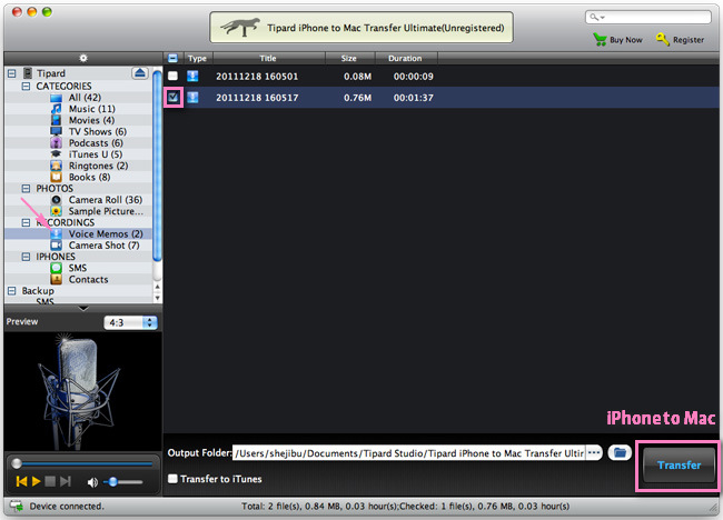 Transfer iPhone Voice Memos