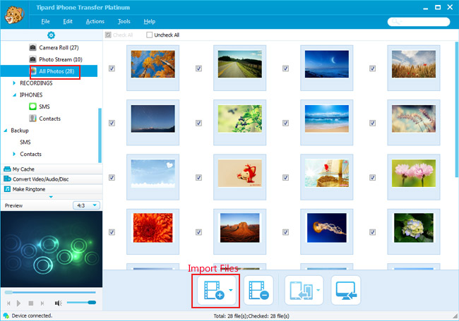 Import image to iPhone