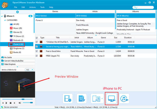 Transfer iPhone iTunes U