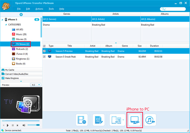 Transfer iPhone TV Shows