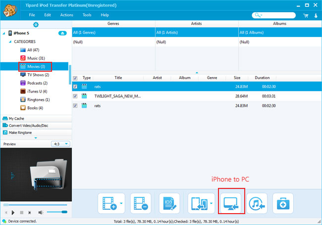 Transfer iPod movies