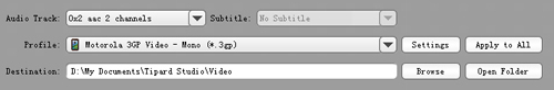 Convert M2TS to 3GP