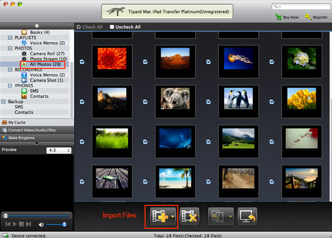 Import image to iPhone