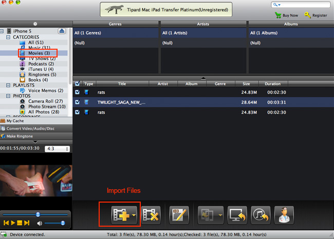 Import video or DVD
