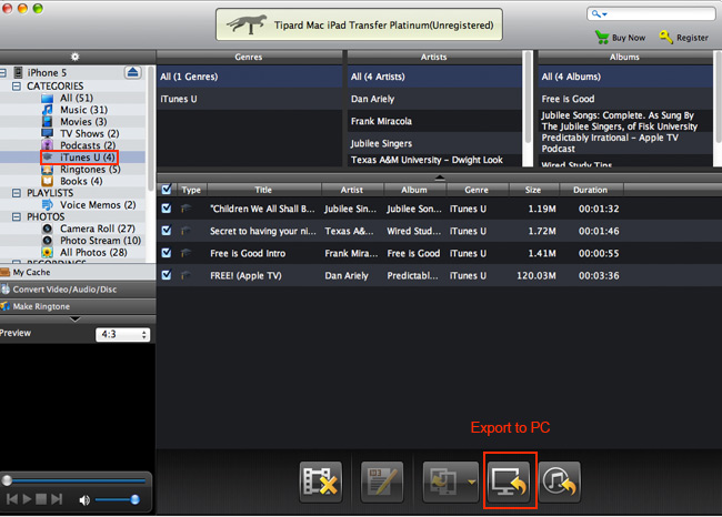 Transfer iPhone iTunes U