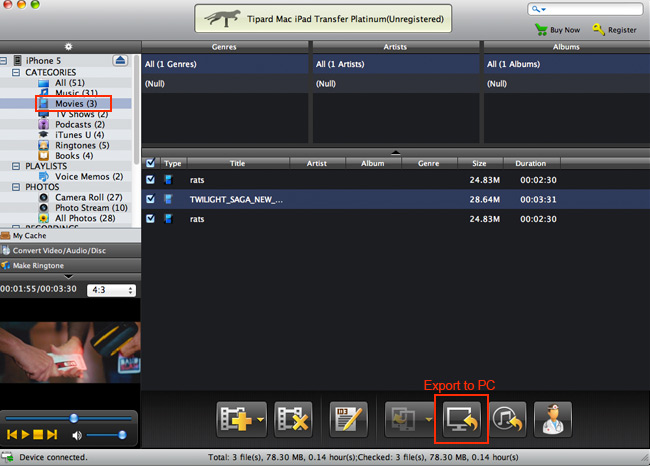 Transfer iPhone movies