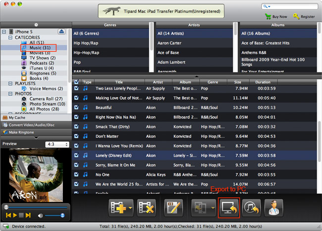 Transfer iPhone songs