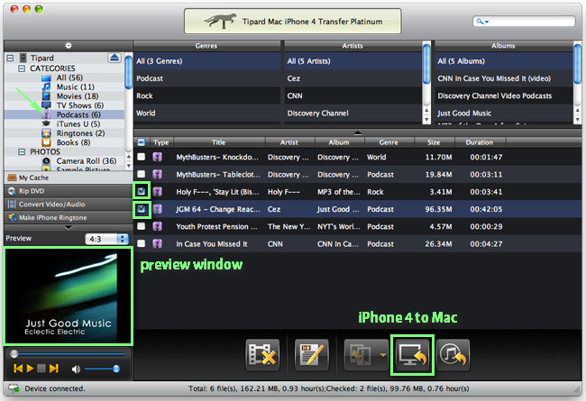 Transfer iPhone Podcast file