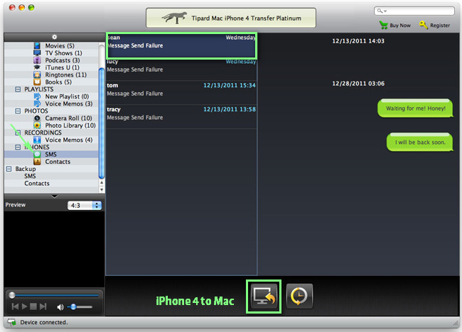Transfer iPhone SMS
