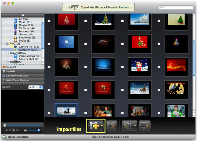 Import image to iPhone