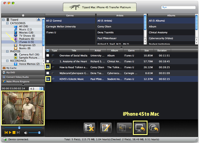 Transfer iPhone iTunes U