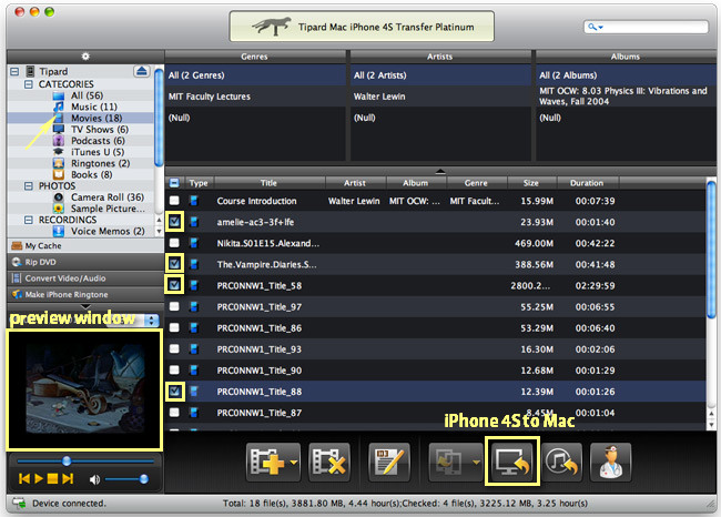 How to Transfer iPhone 4S Movie to Mac & Add Video to iPhone 4S Transfer-movie