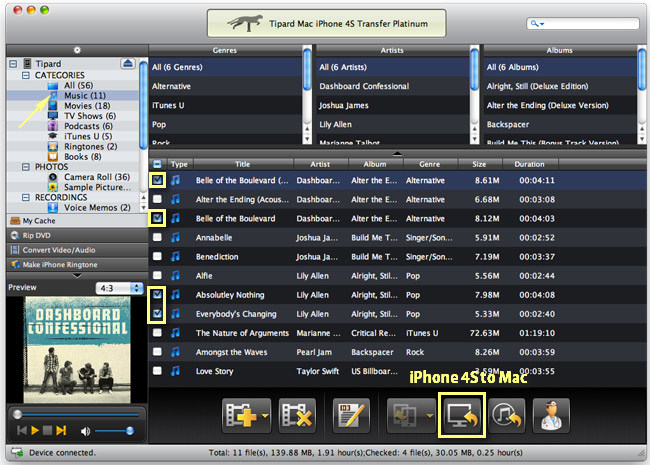 Transfer iPhone songs