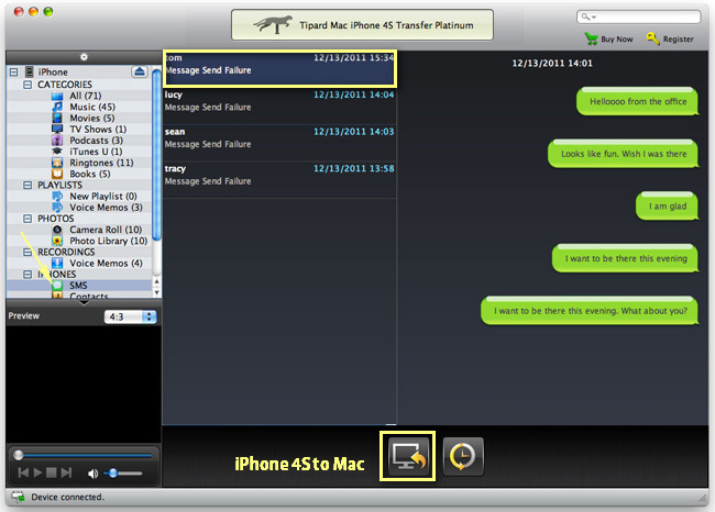 Transfer iPhone SMS