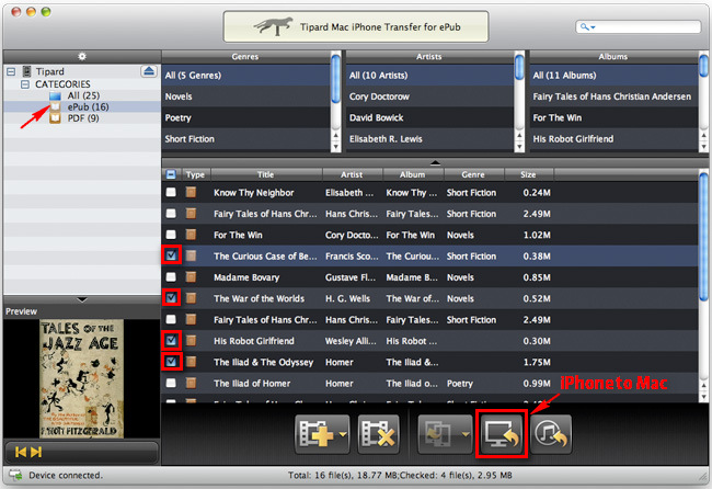 Transfer iPhone ePub files