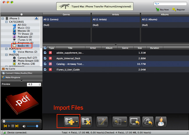 Import books to iPhone