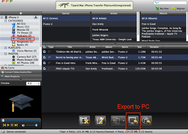 Transfer iPhone iTunes U
