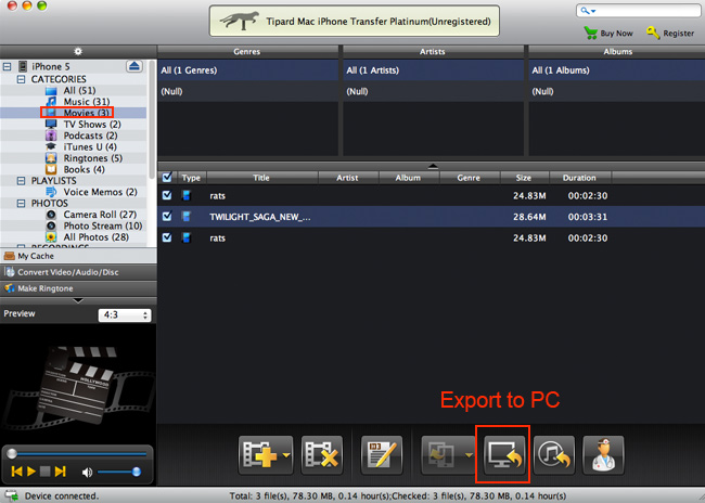 Transfer iPhone movies