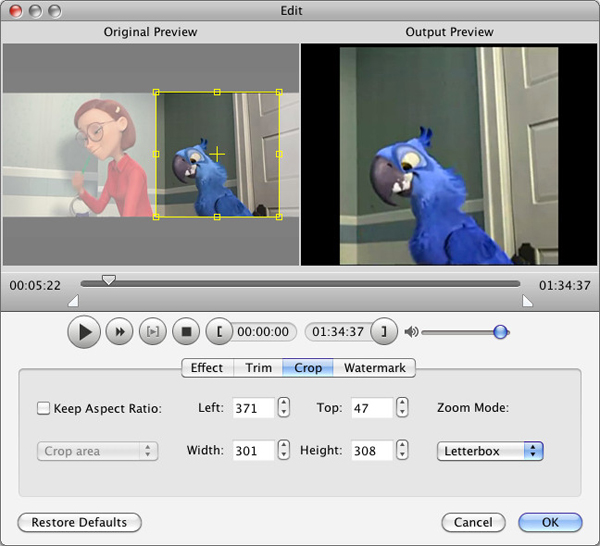 Crop any video