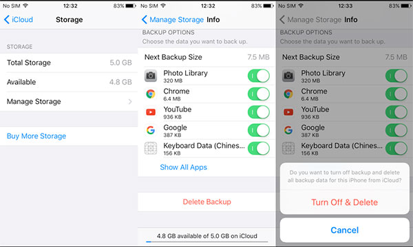 Delete an Account of iCloud on iPhone