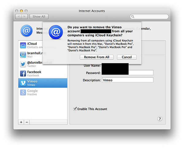 Delete iCloud Account on Mac