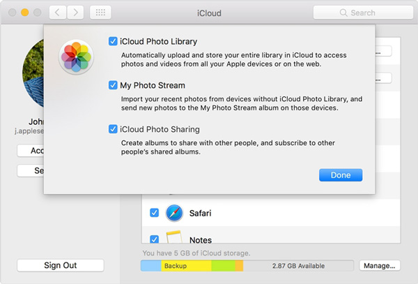 Access iCloud Photos on Mac
