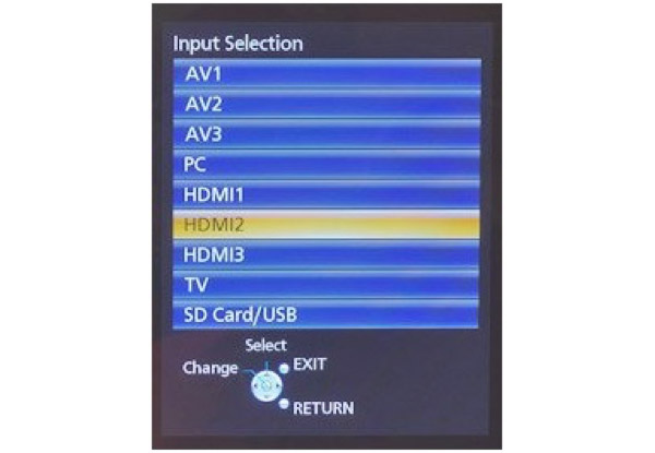Select HDMI input into the TV Setting