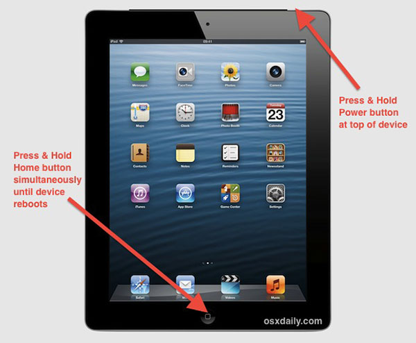 Restart Frozen iPad