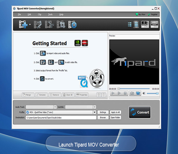 Convert MOV video to AVI, WMV, MPG, and other videos, even to HD videos.