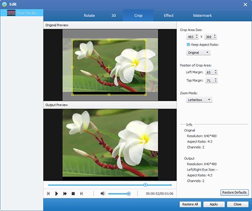 Crop any video