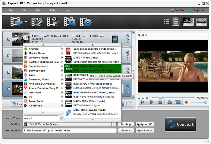 Convert MTS to MPEG