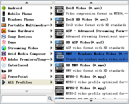 Convert MTS to WMV