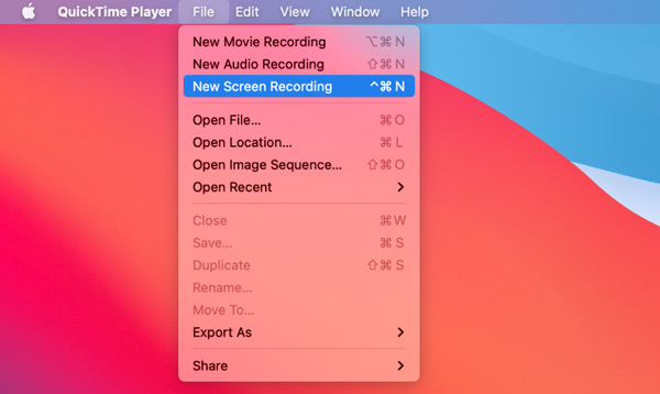 QuickTime New Screen Recording