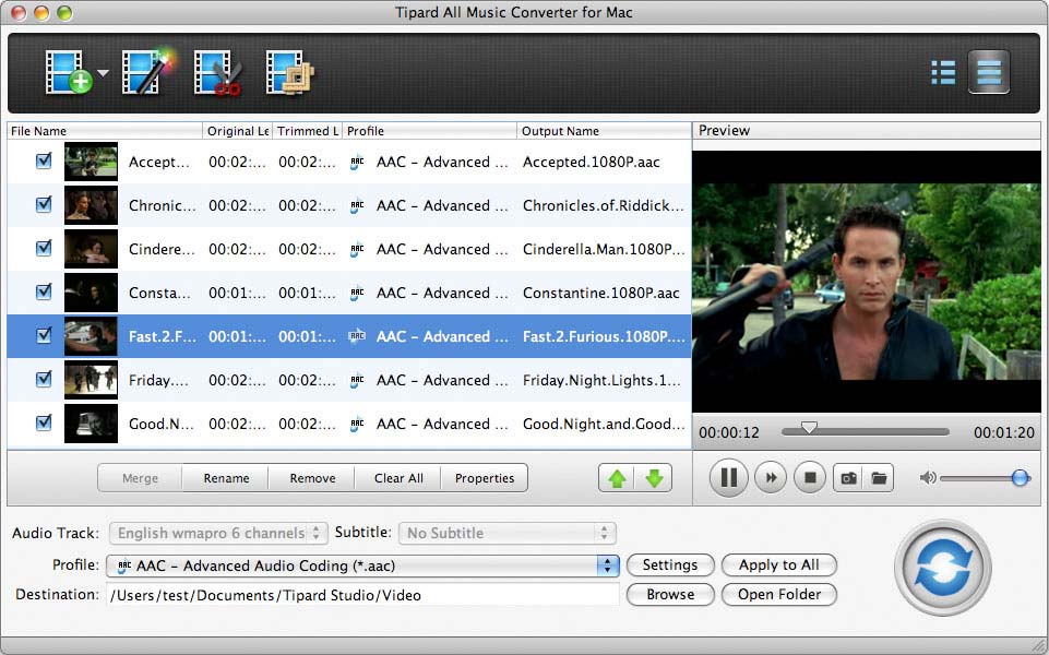 Screenshot of Tipard All Music Converter for Mac