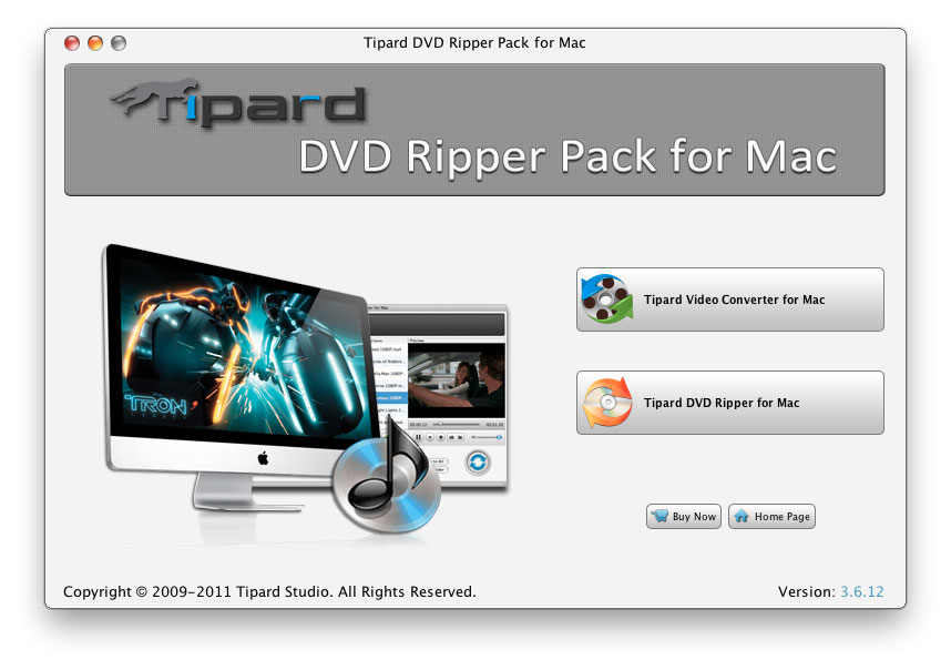 Screenshot of Tipard DVD Ripper Pack for Mac