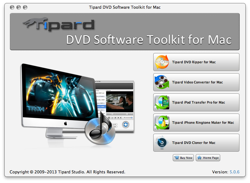 Screenshot of Tipard DVD Software Toolkit for Mac