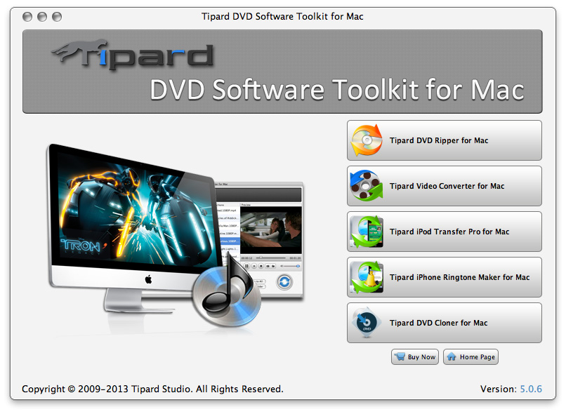 Screenshot of Tipard DVD Software Toolkit for Mac