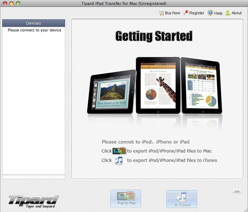 Screenshot of Tipard iPad Transfer for Mac