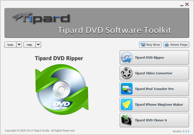 Screenshot of Tipard DVD Software Toolkit