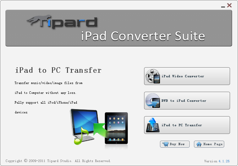 Screenshot of Tipard iPad Converter Suite