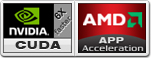 NVIDIA CUDA & AMD logo APP